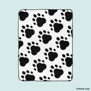 Dog Trace Black & White Fleece Blanket 1