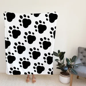 Dog Trace Black & White Fleece Blanket