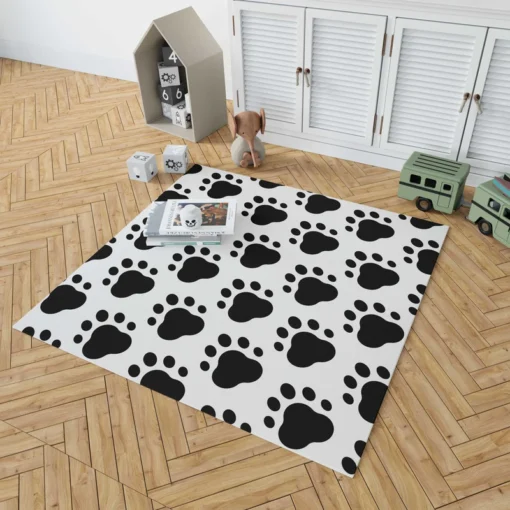 Dog Trace Black & White Rug 1