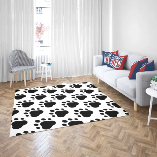 Dog Trace Black & White Rug 2