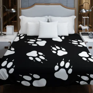 Dog Wolf Paw Seamless Duvet Cover