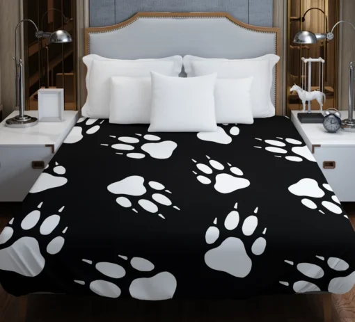 Dog Wolf Paw Seamless Duvet Cover