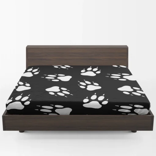 Dog Wolf Paw Seamless Fitted Sheet 1