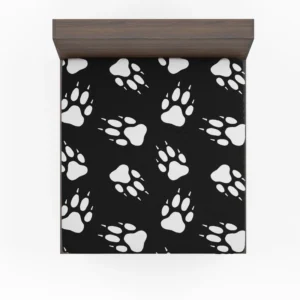 Dog Wolf Paw Seamless Fitted Sheet