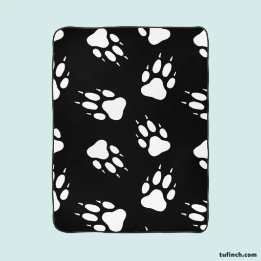 Dog Wolf Paw Seamless Fleece Blanket 1