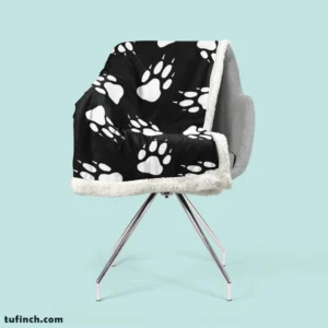 Dog Wolf Paw Seamless Sherpa Fleece Blanket 2