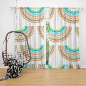 Doodle Rainbows Decorative Pattern Curtain