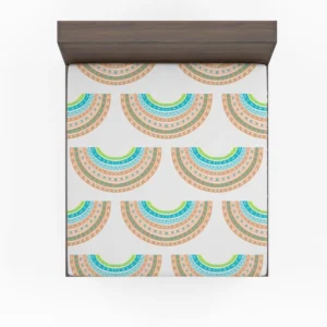 Doodle Rainbows Decorative Pattern Fitted Sheet