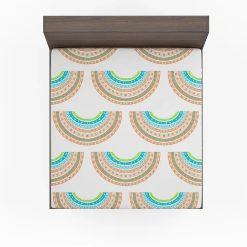 Doodle Rainbows Decorative Pattern Fitted Sheet