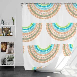 Doodle Rainbows Decorative Pattern Shower Curtain