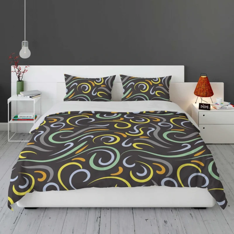 Doodle Wavy Seamless Pattern Bedding Set 1