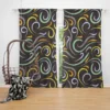 Doodle Wavy Seamless Pattern Curtain