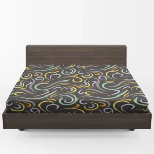 Doodle Wavy Seamless Pattern Fitted Sheet 1