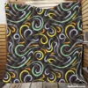 Doodle Wavy Seamless Pattern Quilt Blanket