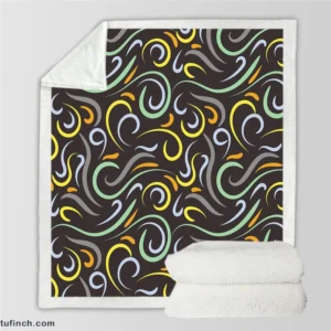 Doodle Wavy Seamless Pattern Sherpa Fleece Blanket