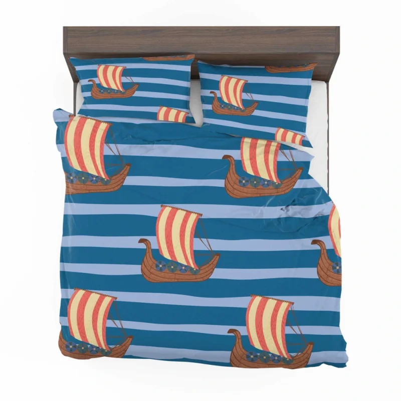 Drakkar Viking Ship Pattern Bedding Set 2