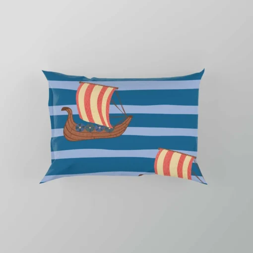 Drakkar Viking Ship Pattern Pillow Case