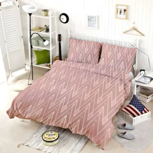 Dusty Rose Luxury Chevron Bedding Set