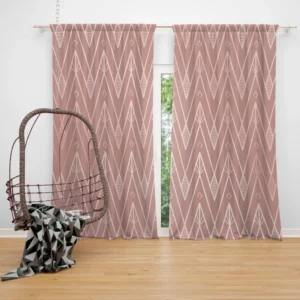 Dusty Rose Luxury Chevron Curtain