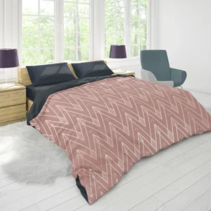 Dusty Rose Luxury Chevron Duvet Cover 1