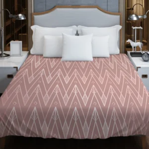 Dusty Rose Luxury Chevron Duvet Cover