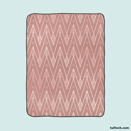 Dusty Rose Luxury Chevron Fleece Blanket 1