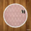 Dusty Rose Luxury Chevron Round Beach Towel