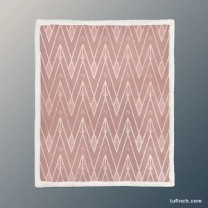 Dusty Rose Luxury Chevron Sherpa Fleece Blanket 1