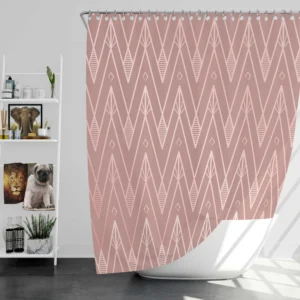 Dusty Rose Luxury Chevron Shower Curtain