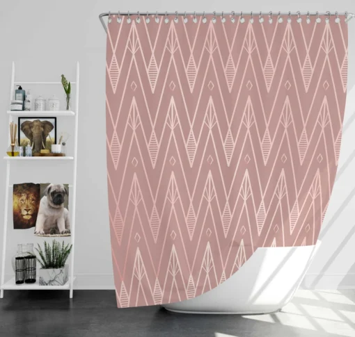 Dusty Rose Luxury Chevron Shower Curtain