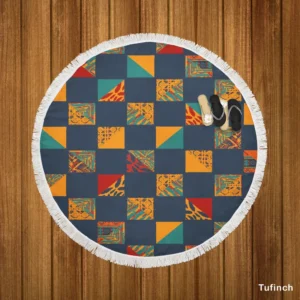 East Africa Pattern Round Beach Towel