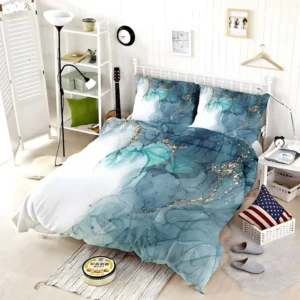 Elegant Alcohol Ink Gold Bedding Set