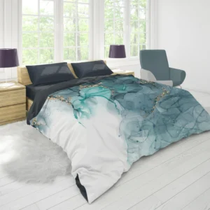 Elegant Alcohol Ink Gold Duvet Cover 1