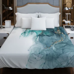 Elegant Alcohol Ink Gold Duvet Cover