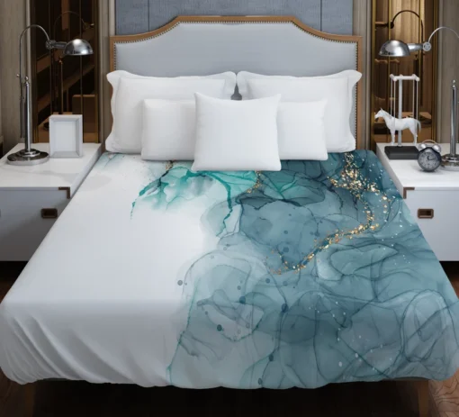 Elegant Alcohol Ink Gold Duvet Cover