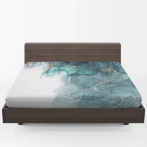 Elegant Alcohol Ink Gold Fitted Sheet 1