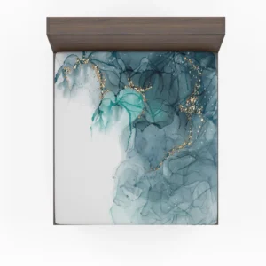 Elegant Alcohol Ink Gold Fitted Sheet