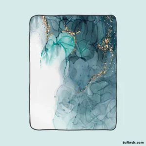 Elegant Alcohol Ink Gold Fleece Blanket 1