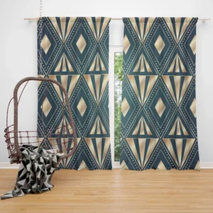 Elegant Art Deco Gradient Pattern Curtain