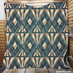 Elegant Art Deco Gradient Pattern Quilt Blanket