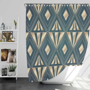 Elegant Art Deco Gradient Pattern Shower Curtain