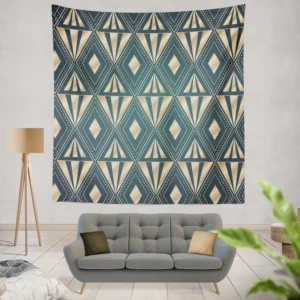 Elegant Art Deco Gradient Pattern Wall Tapestry