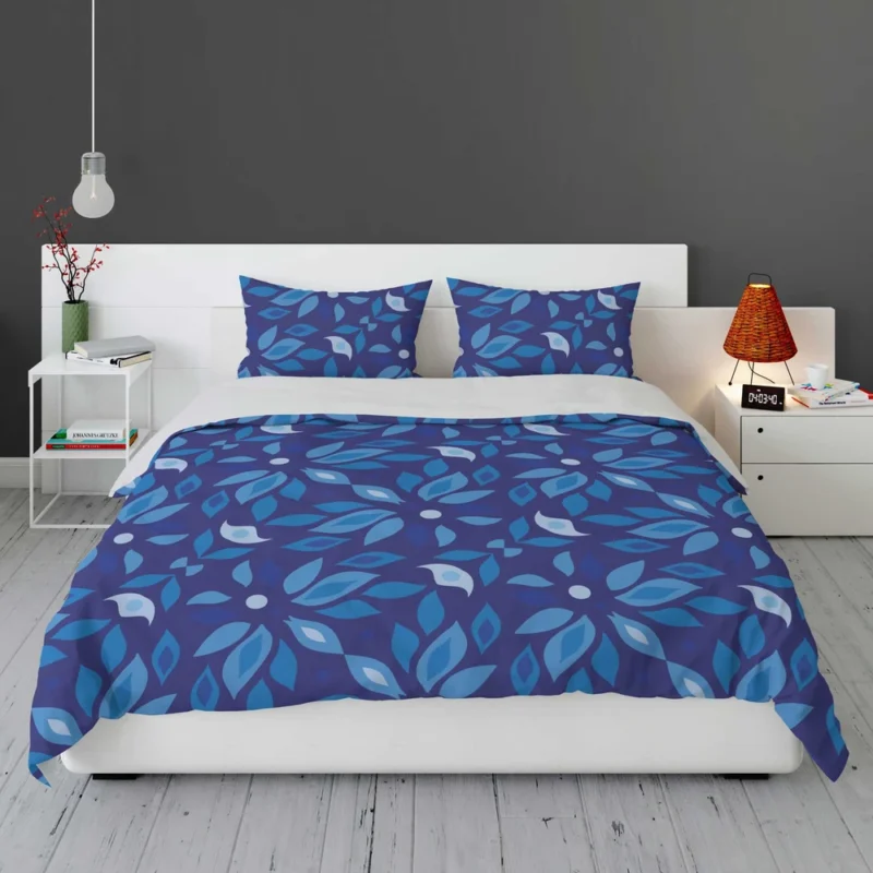 Elegant Blue Floral Pattern Bedding Set 1