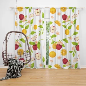 Elegant Botanical Fruit Pattern Curtain