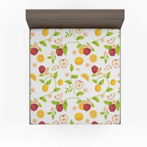 Elegant Botanical Fruit Pattern Fitted Sheet