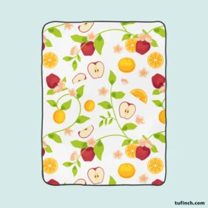 Elegant Botanical Fruit Pattern Fleece Blanket 1