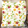 Elegant Botanical Fruit Pattern Quilt Blanket