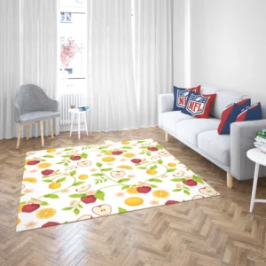 Elegant Botanical Fruit Pattern Rug 2