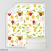 Elegant Botanical Fruit Pattern Sherpa Fleece Blanket