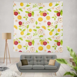 Elegant Botanical Fruit Pattern Wall Tapestry